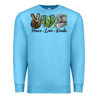 Ocean Blue peace love koala Premium Sweatshirt - LillyAllenDesigns