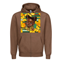 Chestnut juneteenth afro girl seamless pattern Zipper Hoodie - BundleAndBundleShop