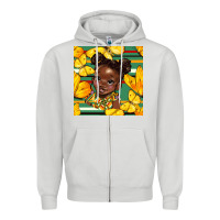 Dove Grey juneteenth afro girl seamless pattern Zipper Hoodie - BundleAndBundleShop