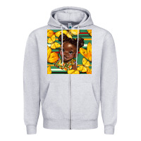Heather Grey juneteenth afro girl seamless pattern Zipper Hoodie - BundleAndBundleShop