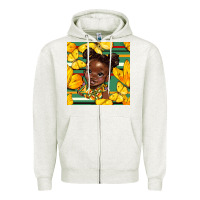 Oatmeal Heather juneteenth afro girl seamless pattern Zipper Hoodie - BundleAndBundleShop
