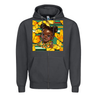 Smoke juneteenth afro girl seamless pattern Zipper Hoodie - BundleAndBundleShop