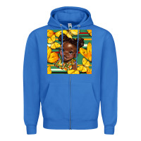 True Royal juneteenth afro girl seamless pattern Zipper Hoodie - BundleAndBundleShop