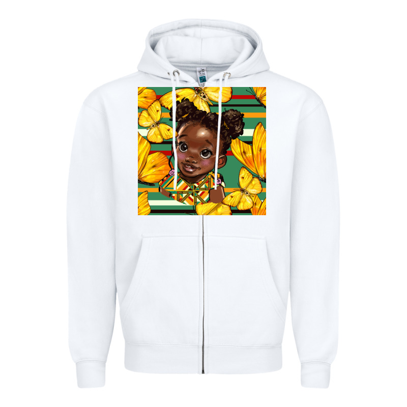Juneteenth Afro Girl Seamless Pattern Zipper Hoodie by BundleAndBundleShop | Teevron