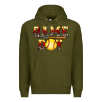 Army Green game day softball Premium Hoodie - FaDigitalArtStudio