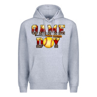 Heather Grey game day softball Premium Hoodie - FaDigitalArtStudio