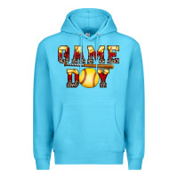 Ocean Blue game day softball Premium Hoodie - FaDigitalArtStudio
