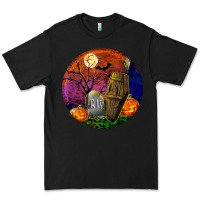 Black halloween round Premium Tee - BundleAndBundleShop