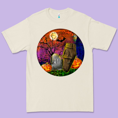 Halloween Round Premium Tee Designed By Bundleandbundleshop