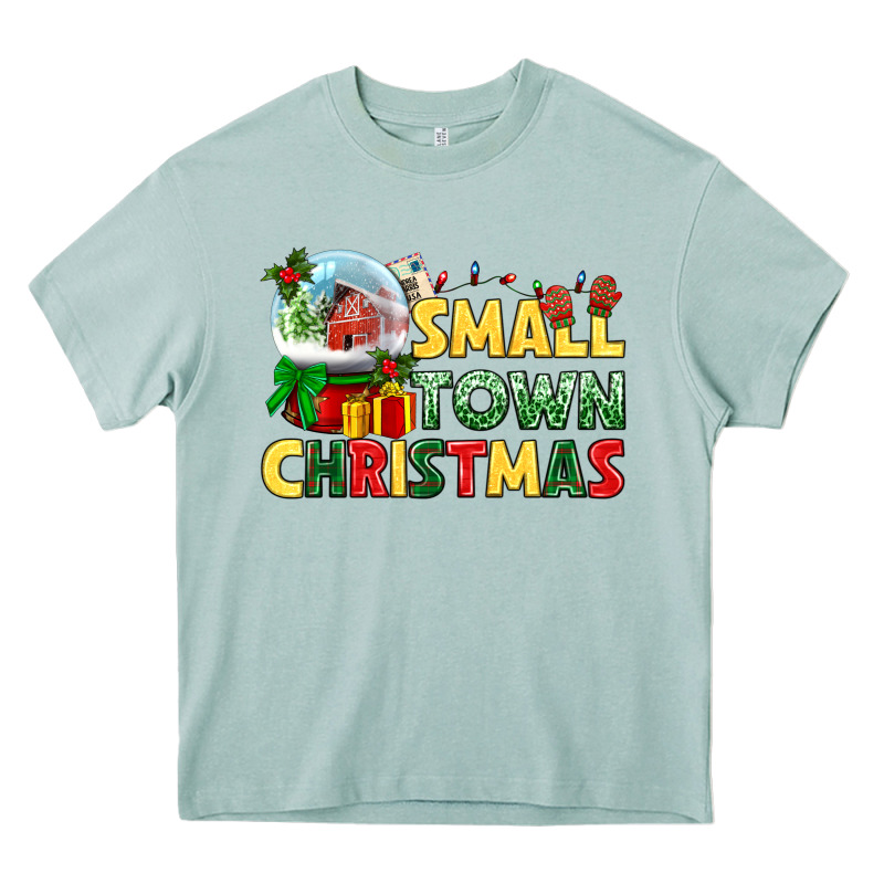Small Town Christmas Heavy Core Tee by NancyCooperArtShop | Teevron