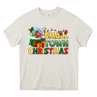 Cream Small town Christmas Heavy Core Tee - NancyCooperArtShop