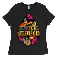 Black teardrop Hispanic Heritage Ladies Tee - BundleAndBundleShop
