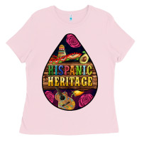Bubblegum Pink teardrop Hispanic Heritage Ladies Tee - BundleAndBundleShop