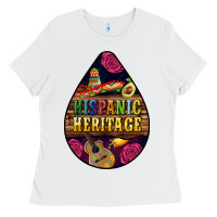 White teardrop Hispanic Heritage Ladies Tee - BundleAndBundleShop