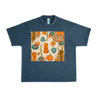 Midnight Navy Fall Pumpkins Urban Heavy Tee - texasbilliewilder