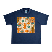 Navy Fall Pumpkins Urban Heavy Tee - texasbilliewilder