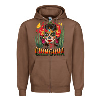 Chestnut chingona sugar skull Zipper Hoodie - BundleAndBundleShop