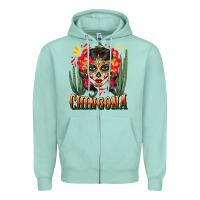 Seafoam chingona sugar skull Zipper Hoodie - BundleAndBundleShop