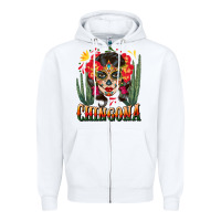 White chingona sugar skull Zipper Hoodie - BundleAndBundleShop