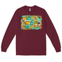 Burgundy western fall vibes background Long Sleeve Tee - Jasminsmagicworld