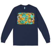 Navy western fall vibes background Long Sleeve Tee - Jasminsmagicworld