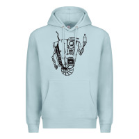 Blue Mist b&w claptrap   borderlands Premium Hoodie - tuanDangUi