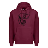 Burgundy b&w claptrap   borderlands Premium Hoodie - tuanDangUi