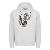Dove Grey b&w claptrap   borderlands Premium Hoodie - tuanDangUi