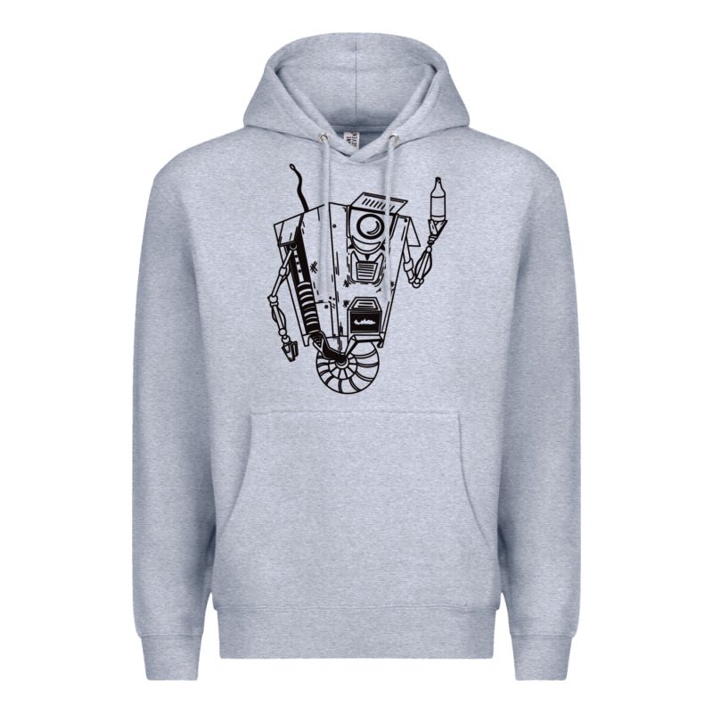 B&w Claptrap   Borderlands Premium Hoodie by tuanDangUi | Teevron