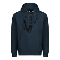 Navy b&w claptrap   borderlands Premium Hoodie - tuanDangUi