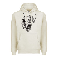 Oatmeal Heather b&w claptrap   borderlands Premium Hoodie - tuanDangUi