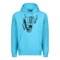 Ocean Blue b&w claptrap   borderlands Premium Hoodie - tuanDangUi