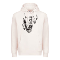 Pale Pink b&w claptrap   borderlands Premium Hoodie - tuanDangUi