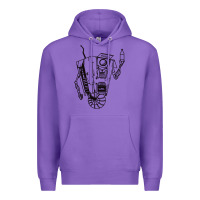 Purple b&w claptrap   borderlands Premium Hoodie - tuanDangUi