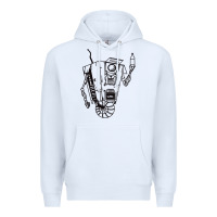 White b&w claptrap   borderlands Premium Hoodie - tuanDangUi