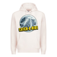 Pale Pink catch a ride to the moon and back Premium Hoodie - tuanDangUi