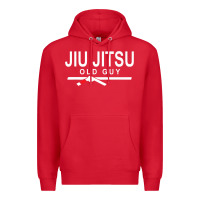 Red Jiu Jitsu Old Guy Premium Hoodie - tuanDangUi