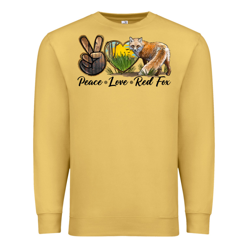 Peace Love Red Fox Premium Sweatshirt by LillyAllenDesigns | Teevron