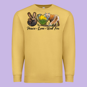 Peace Love Red Fox Premium Sweatshirt Designed By Lillyallendesigns