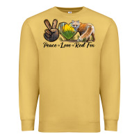 Antique Gold Peace Love Red Fox Premium Sweatshirt - LillyAllenDesigns