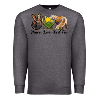 Charcoal Heather Peace Love Red Fox Premium Sweatshirt - LillyAllenDesigns