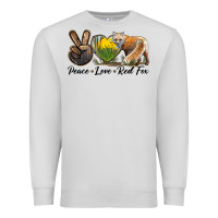 Dove Grey Peace Love Red Fox Premium Sweatshirt - LillyAllenDesigns