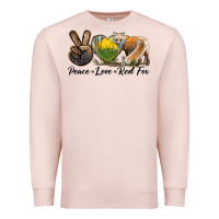 Pale Pink Peace Love Red Fox Premium Sweatshirt - LillyAllenDesigns