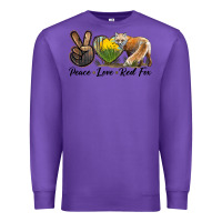 Purple Peace Love Red Fox Premium Sweatshirt - LillyAllenDesigns