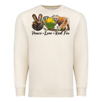 Sandshell Peace Love Red Fox Premium Sweatshirt - LillyAllenDesigns