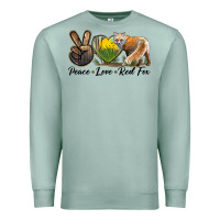 Seafoam Peace Love Red Fox Premium Sweatshirt - LillyAllenDesigns