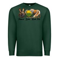 Sports Green Peace Love Red Fox Premium Sweatshirt - LillyAllenDesigns