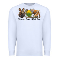 White Peace Love Red Fox Premium Sweatshirt - LillyAllenDesigns