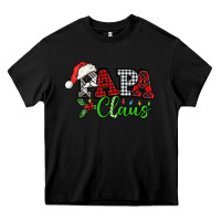 Black Papa Claus with christmas lights and mistletoe Heavy Core Tee - NancyCooperArtShop