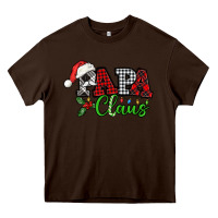 Chocolate Brown Papa Claus with christmas lights and mistletoe Heavy Core Tee - NancyCooperArtShop